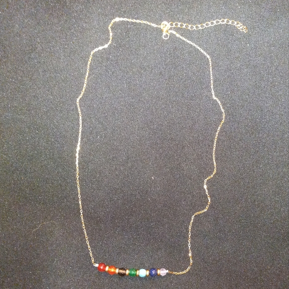 RACHEL ZOE NECKLACE CHAKRA BEADS STERLING SILVER HEALING ENERGY STONES - Picture 4 of 6